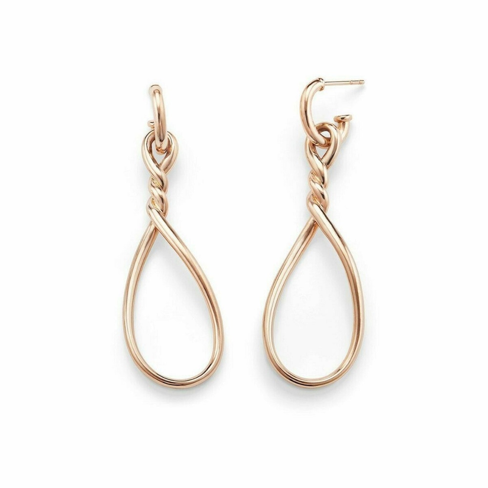 Yurman Rose Gold Continuance Lg Drop Earrings 18k